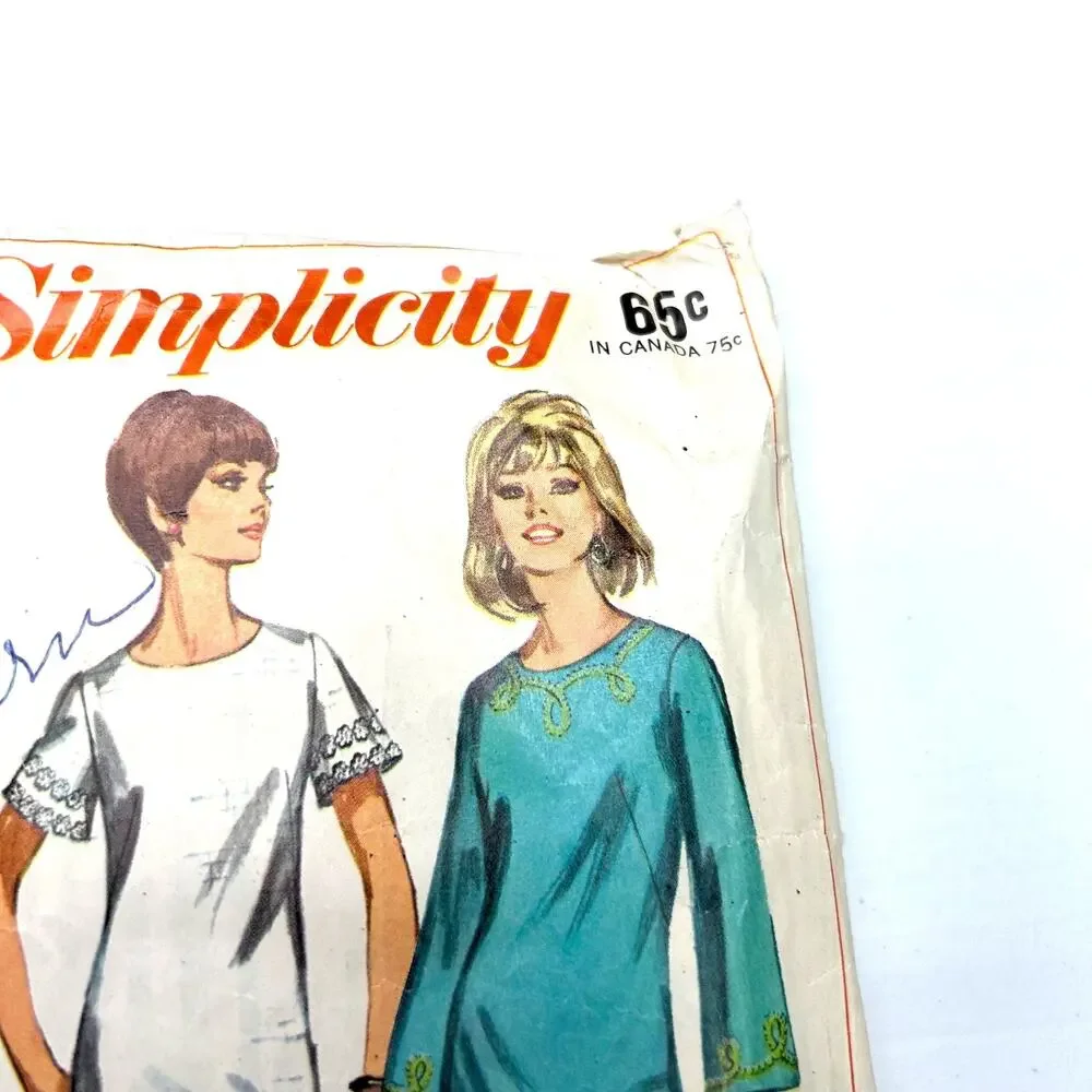 Simplicity Vintage 1960's‎ Pattern #6429 Misses One Piece Dress Size 14